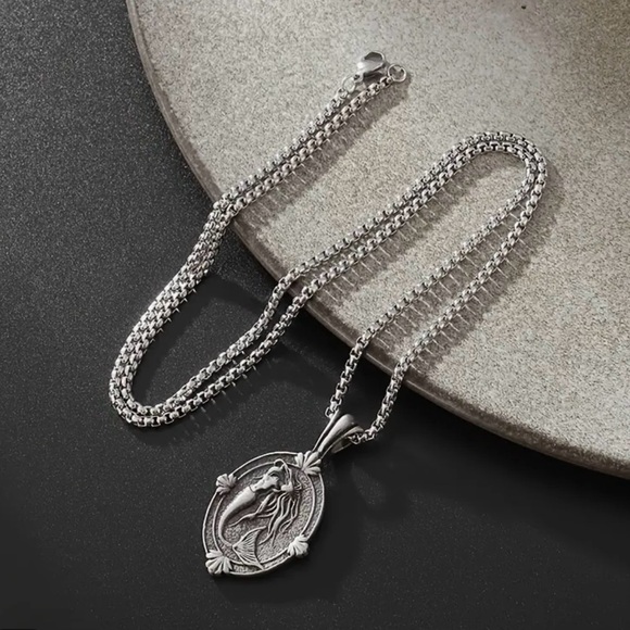 Mermaid Goddess Cameo~ Siren Sovereign Wispy Hair Abstract Art Backbend Necklace - Picture 13 of 15